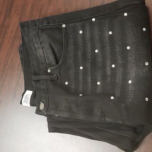 Simple SOCIETY black jean size 11/30 with white rhinestones